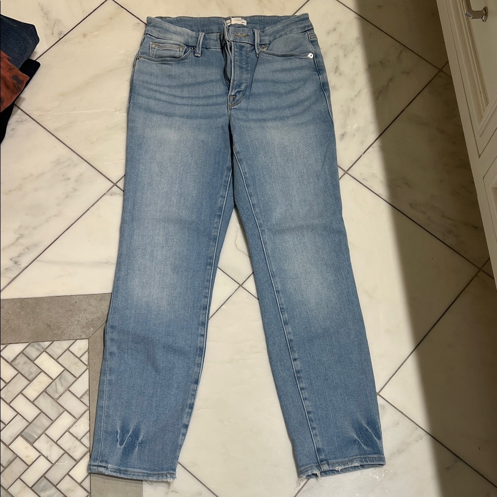Good American Light Blue Straight Leg Jeans